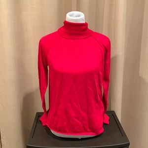 Red turtleneck sweater